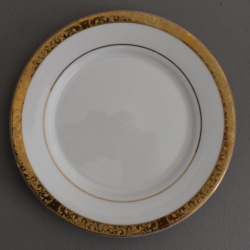Sango China Empress Gold 8 Inch White Gold Dessert Salad Plate